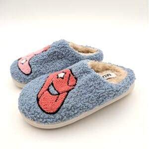 MIA Boot & Cowgirl Hat Western Fuzzy Rodeo Slippers Blue Size US13M EU31